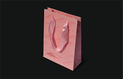 Pink girl stylish paper gift bags with silk handle